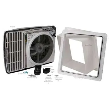MAXXAIR Maxxfan Deluxe Vent, Fan and Vent Cover All in One - Powerful 10-Speed Reversible Fan with Thermostat, Built-in Rain Cover, Remote Control, Intake & Exhaust Fan, Smoke (00-07500K)