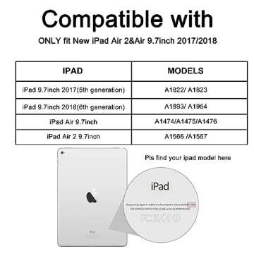 Adocham Kids Case for ipad 9.7 inch 2018/2017,Kids iPad 6th/5th Generation Case with Stand Handle an...