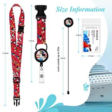 Akkya Cruise Lanyard for Ship Cards with Retractable Reel Waterproof ID Card Neck Holder 2 Pack Thic...