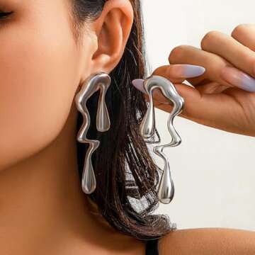 Irregular WaterDrop Earrings: Unique Melted Liquid Design for Statement Style