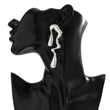 Irregular WaterDrop Silver Earrings for Elegant Style