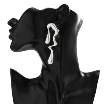 Irregular WaterDrop Silver Earrings for Elegant Style