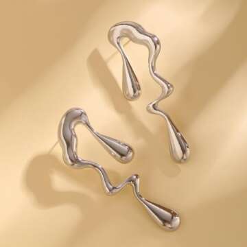Irregular WaterDrop Silver Earrings for Elegant Style