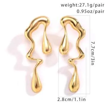 Irregular WaterDrop Silver Earrings for Elegant Style