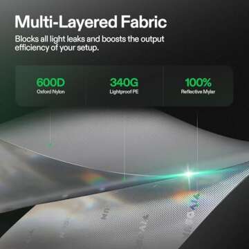 VIVOSUN G448 48"x48"x80" Grow Tent, 4x4 FT Advanced Gray Grow Tent with 22mm Thickened Poles, Observation Window and Floor Tray for Hydroponic Plants for VS4000/VSF4300