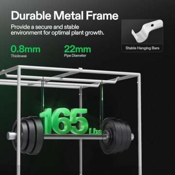 VIVOSUN G448 48"x48"x80" Grow Tent, 4x4 FT Advanced Gray Grow Tent with 22mm Thickened Poles, Observation Window and Floor Tray for Hydroponic Plants for VS4000/VSF4300