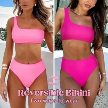 Stylish MOOSLOVER Women's One Shoulder Bikini Set