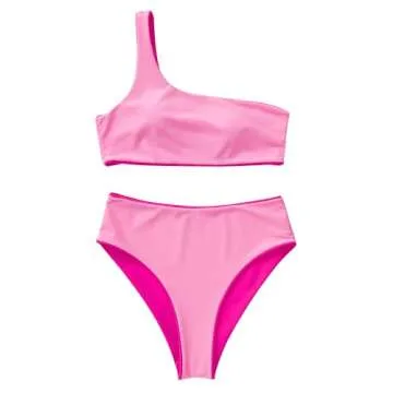 Stylish MOOSLOVER Women's One Shoulder Bikini Set