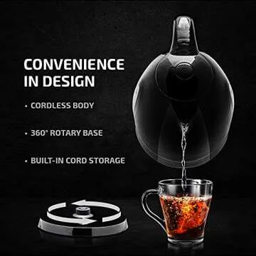 OVENTE Electric Kettle, Hot Water, Heater 1.7 Liter - BPA Free Fast Boiling Cordless Water Warmer - ...