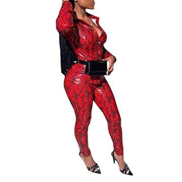 Chic ECDAHICC Snakeskin Print Women's 2 Piece Outfit
