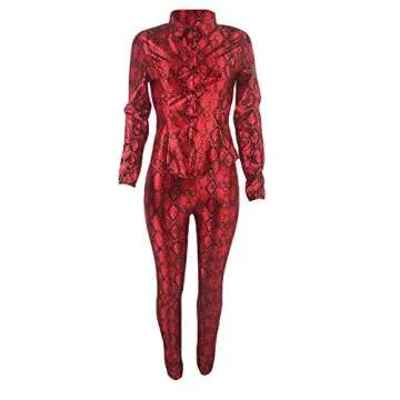 Chic ECDAHICC Snakeskin Print Women's 2 Piece Outfit