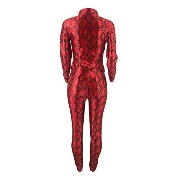 Chic ECDAHICC Snakeskin Print Women's 2 Piece Outfit