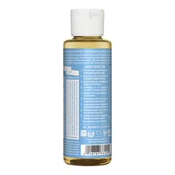 Dr. Bronner's - Pure-Castile Liquid Soap (Baby Unscented, 4 Ounce) - Made with Organic Oils, 18-in-1...