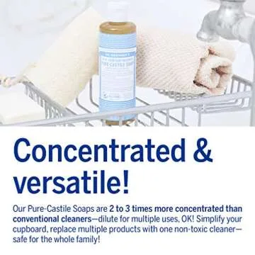 Dr. Bronner's - Pure-Castile Liquid Soap (Baby Unscented, 4 Ounce) - Made with Organic Oils, 18-in-1 Uses: Face, Hair, Laundry, Dishes, For Sensitive Skin, Babies, No Added Fragrance, Vegan, Non-GMO