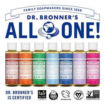 Dr. Bronner's - Pure-Castile Liquid Soap (Baby Unscented, 4 Ounce) - Made with Organic Oils, 18-in-1 Uses: Face, Hair, Laundry, Dishes, For Sensitive Skin, Babies, No Added Fragrance, Vegan, Non-GMO
