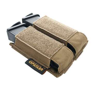 EXCELLENT ELITE SPANKER Tactical Open Top Double/Triple Pistol Mag Pouch for Glock M1911 92F Magazines 40mm Grenade(Coyote Brown)