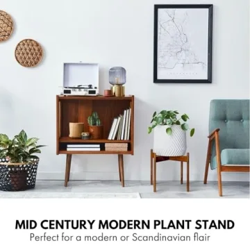 Fox & Fern Mid Century Plant Stand for Indoor Plants