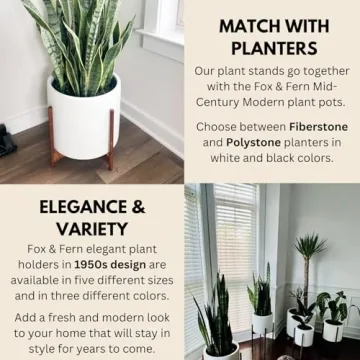 Fox & Fern Mid Century Plant Stand for Indoor Plants