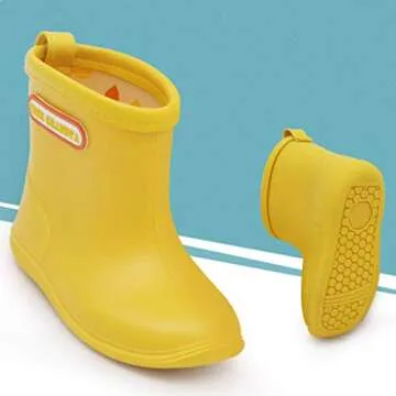 Toddler Rain Boots Baby Rain Boots Short rain boots for toddler Easy-on Lightweight and Waterproof