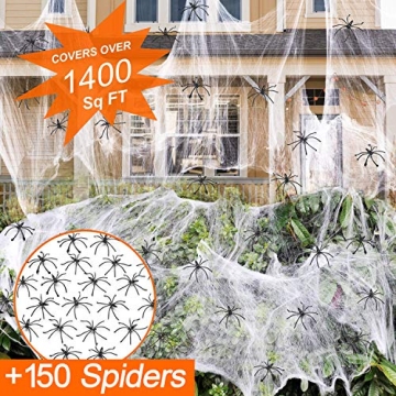 Halloween Spider Webs Decorations with 150 Fake Spiders