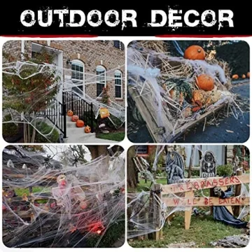 Halloween Spider Webs Decorations with 150 Fake Spiders