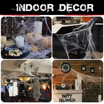 Halloween Spider Webs Decorations with 150 Fake Spiders