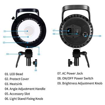 ZOMEI 150W LED Video Light for Professional Photography