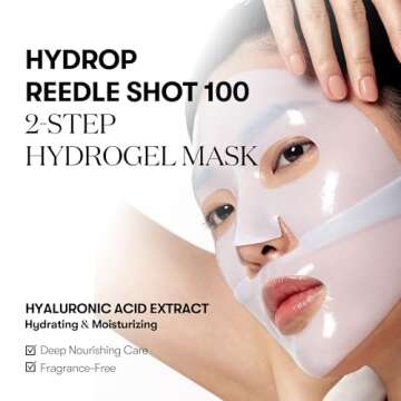 VT COSMETICS Hydrop Reedle Shot 100hl 2-Step Hydrogel Mask(34.5gx4ea), Intensive Hydrating, Exosome ...