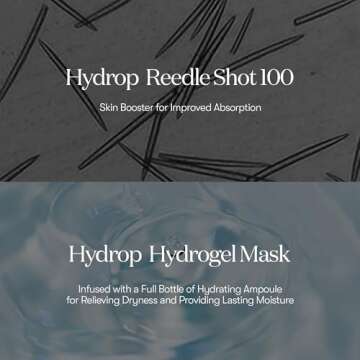 VT COSMETICS Hydrop Reedle Shot 100hl 2-Step Hydrogel Mask(34.5gx4ea), Intensive Hydrating, Exosome Hyaluronic Acid, Dewy & Glass Skin, Overnight Melting Mask, Korean Facial Mask