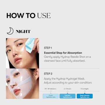 VT COSMETICS Hydrop Reedle Shot 100hl 2-Step Hydrogel Mask(34.5gx4ea), Intensive Hydrating, Exosome Hyaluronic Acid, Dewy & Glass Skin, Overnight Melting Mask, Korean Facial Mask