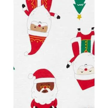 Simple Joys by Carter's Baby 3-Piece Snug-fit Cotton Holiday Pajama Set, Red Stripe/White Christmas Print, 5