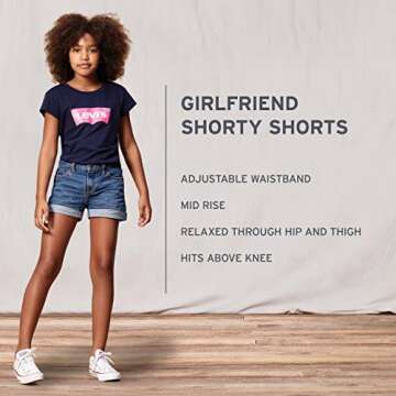 Levi's Girlfriend Fit Denim Shorty Shorts for Girls