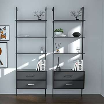 kevinplus Modern Ladder Bookshelf for Living Room