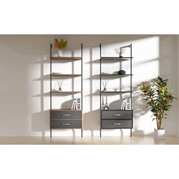 kevinplus Modern Ladder Bookshelf for Living Room