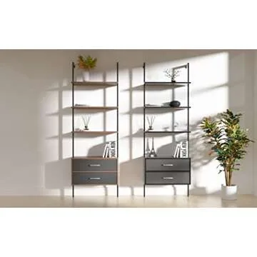 kevinplus Modern Ladder Bookshelf for Living Room