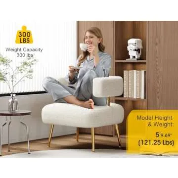 Dewhut Modern Sherpa Accent Chair for Cozy Living