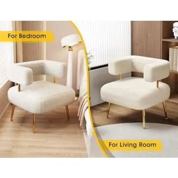Dewhut Modern Sherpa Accent Chair for Cozy Living