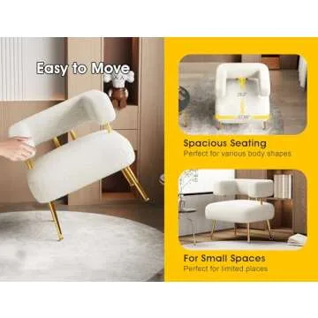 Dewhut Modern Sherpa Accent Chair for Cozy Living