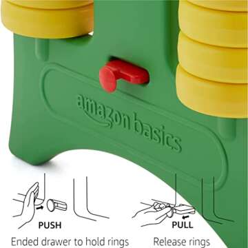 Amazon basics Giant BPA-Free 4-In-A-Row Premium Plastic Game Set with Carrying Bag, Great for Gifting, Blue, Yellow, Red, Green