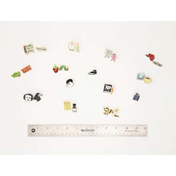 Out of Print Library Card and Stamp Enamel Pin Set