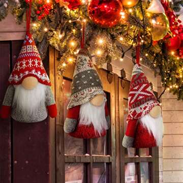 KMUYSL LED Christmas Gnome Ornaments for Festive Decor