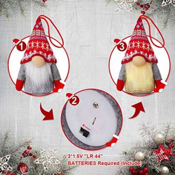 KMUYSL LED Christmas Gnome Ornaments for Festive Decor