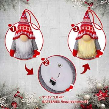 KMUYSL LED Christmas Gnome Ornaments for Festive Decor