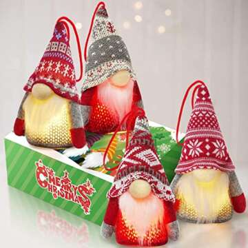 KMUYSL LED Christmas Gnome Ornaments for Festive Decor