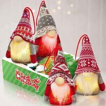 KMUYSL LED Christmas Gnome Ornaments for Festive Decor