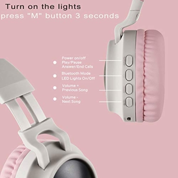 Aresrora Kids Cat Ear Bluetooth Headphones - Safe & Fun