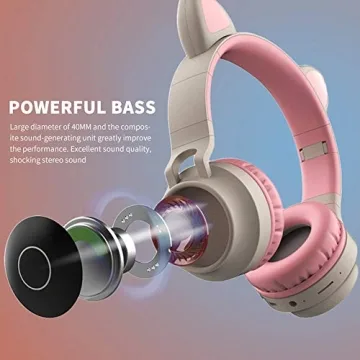 Aresrora Kids Cat Ear Bluetooth Headphones - Safe & Fun