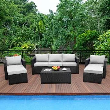Rattaner Patio Wicker 6-Piece Outdoor Furniture Set