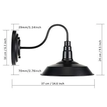 Lightess Black Wall Sconces: Vintage Style Industrial Lamps