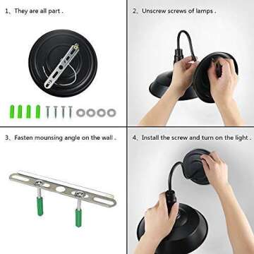 Lightess Black Wall Sconces Lighting Gooseneck Industrial Barn Lights Vintage Farmhouse Wall Lamp, CY-8